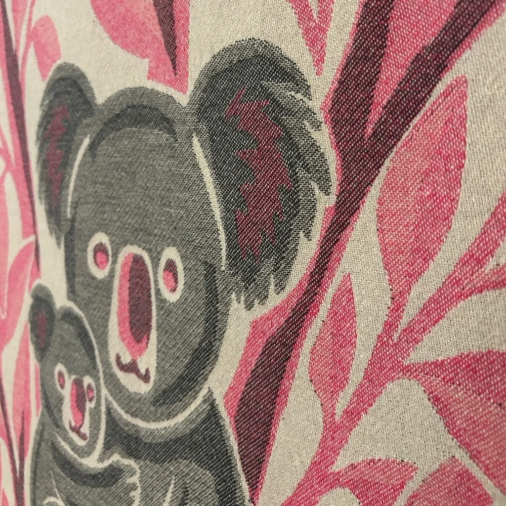 KOALA Heirloom Collection Pink + Gray Hand Crafted Loom Weave New Original 84”